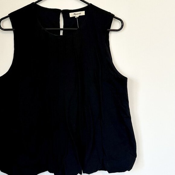NWT Madewell Black Sleeveless Bubble Fashion Top - Medium - Picture 7 of 14